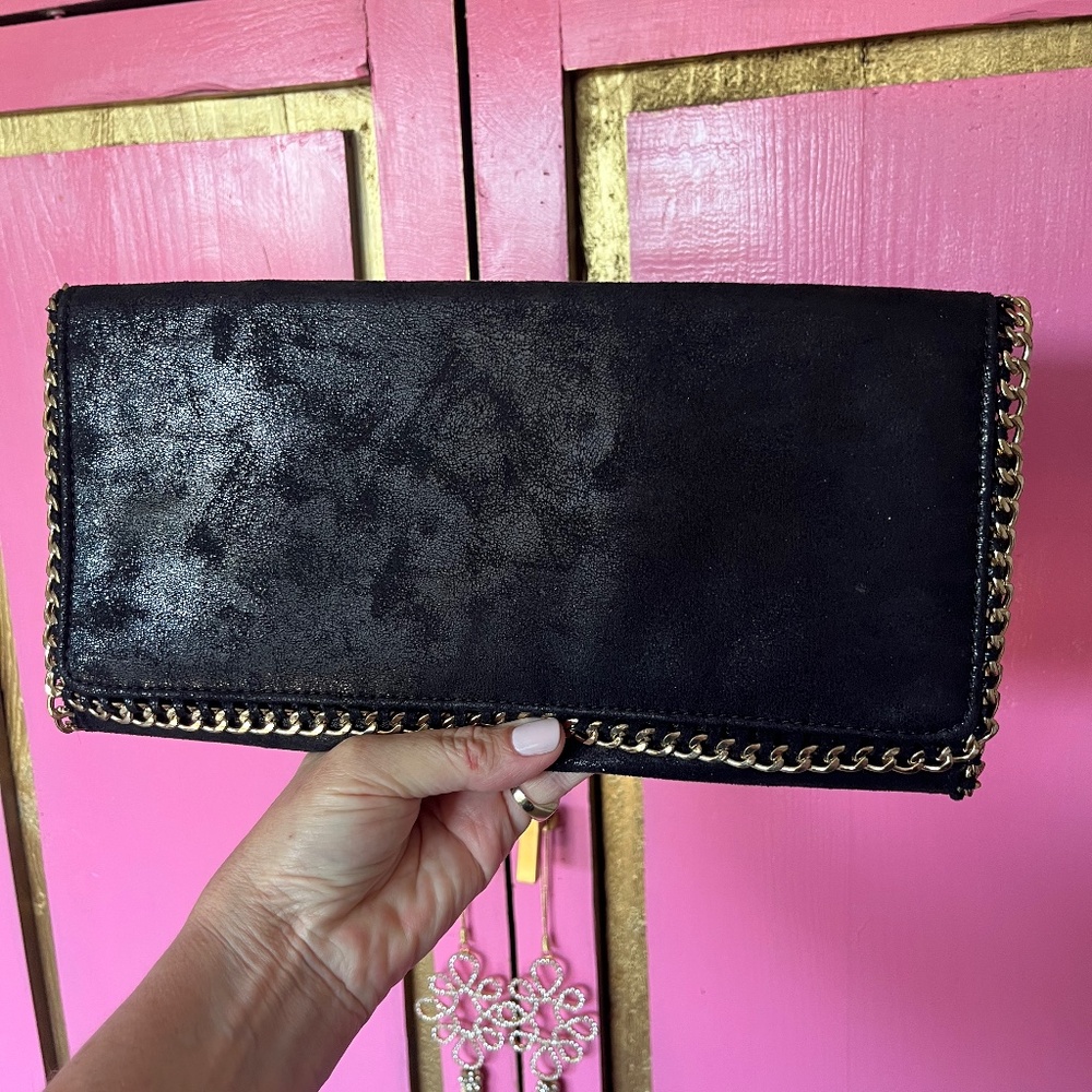 3AM Forever Black and gold chain clutch/crossbody